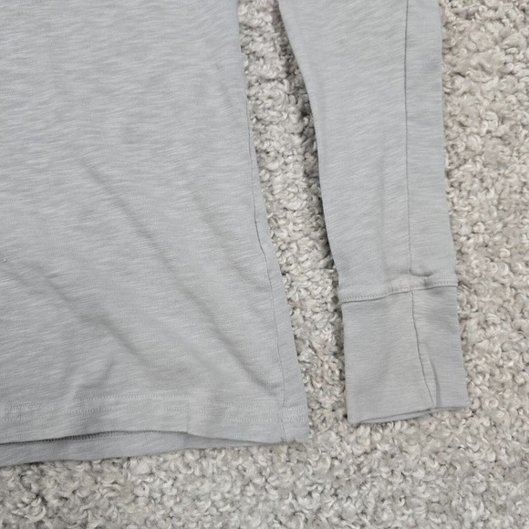 American Giant Henley Shirt Womens Medium Gray Long Sleeve Pullover Minimalist - Picture 2 of 9